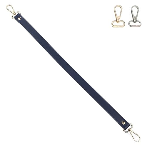 Taschenkette Modischer Taschengurt aus Leder, 46 cm, kurze Riemen for Handtaschen, Schultergurt, Griff, austauschbare Gürtel for Taschen, Taschenzubehör Kette FüR Tasche(Dark blue,Gold buckle) von WANGSHAOWEI