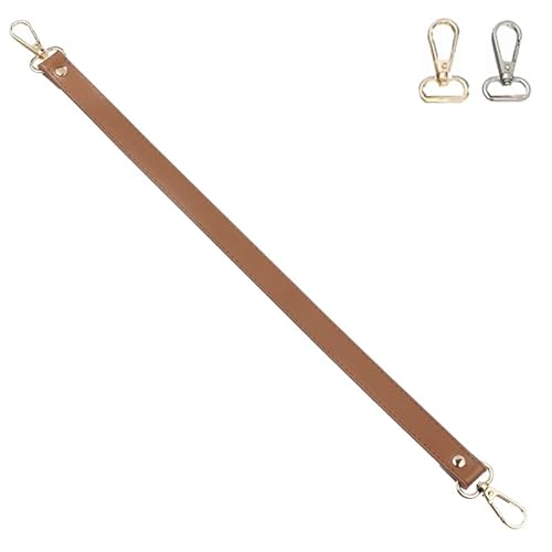 Taschenkette Modischer Taschengurt aus Leder, 46 cm, kurze Riemen for Handtaschen, Schultergurt, Griff, austauschbare Gürtel for Taschen, Taschenzubehör Kette FüR Tasche(Light brown,Silver buckle) von WANGSHAOWEI