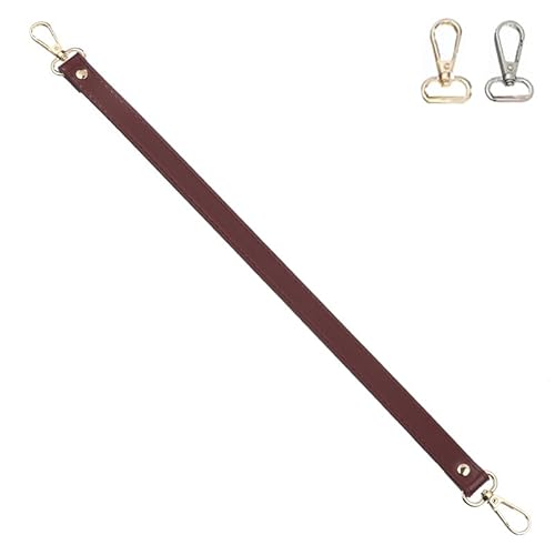 Taschenkette Modischer Taschengurt aus Leder, 46 cm, kurze Riemen for Handtaschen, Schultergurt, Griff, austauschbare Gürtel for Taschen, Taschenzubehör Kette FüR Tasche(Wine red,Silver buckle) von WANGSHAOWEI