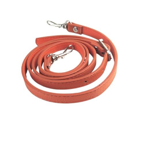 WANGSHAOWEI Taschenkette 120 cm DIY Gürtel Verstellbarer Handtaschengriff PU Ledertaschen Riemen Gürtel Schnalle Umhängetasche Zubehör Lange Gürtel Schwarz Rot Kette FüR Tasche(Orange,Silver) von WANGSHAOWEI