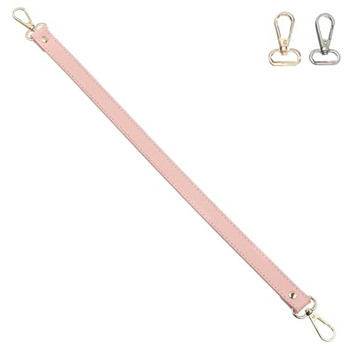 WANGSHAOWEI Taschenkette Modischer Taschengurt aus Leder, 46 cm, Kurze Riemen for Handtaschen, Schultergurt, Griff, austauschbare Gürtel for Taschen, Taschenzubehör Kette FüR Tasche(Pink,Gold Buckle) von WANGSHAOWEI