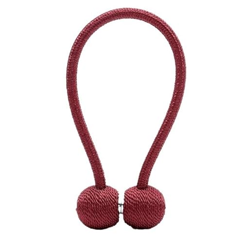 WANGSHAOWEI Vorhang Raffhalter 1 STÜCKE Magnetische Vorhang Raffhalter Geflochtene Sphärische Kette Schnalle Einfarbig Gardinen Holdback Clip Halter Wohnkultur Gardinenhalter(Red) von WANGSHAOWEI