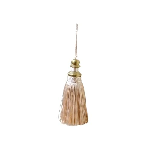 WANGSHAOWEI Vorhang Raffhalter 1 Stücke Goldene Quasten Handwerk Trim Hängenden Seil Silk Fringe Vorhang Dekor Wohnaccessoires Wohnzimmer Schmuck DIY Dekorative Gardinenhalter(Beige) von WANGSHAOWEI