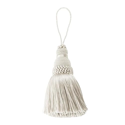 WANGSHAOWEI Vorhang Raffhalter 1 Stücke Hause Dekoration Schlüssel Quaste Handgemachte Vorhang Zubehör Hängen Ball Quasten Fringe Spike Room Decor Zubehör Gardinenhalter(Beige) von WANGSHAOWEI