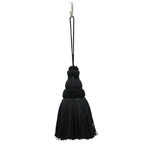 WANGSHAOWEI Vorhang Raffhalter 1 Stücke Hause Dekoration Schlüssel Quaste Handgemachte Vorhang Zubehör Hängen Ball Quasten Fringe Spike Room Decor Zubehör Gardinenhalter(Noir) von WANGSHAOWEI