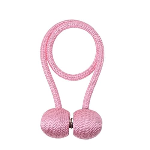 WANGSHAOWEI Vorhang Raffhalter 2 STK Magnetische Perlenkugel-Vorhangschnallen Vorhang-Raffhalter Rücken Holdbacks Schnallenclips Vorhangstangen Dekorative Wohnaccessoires Gardinenhalter(Pink) von WANGSHAOWEI