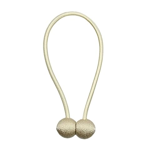 WANGSHAOWEI Vorhang Raffhalter 2 Stück Perlen Magnetkugel Vorhang Bindeseil Raffhalter Schnalle Clips Zubehör Stangen Accessoires Haken Halter Wohndekoration Gardinenhalter(Beige) von WANGSHAOWEI