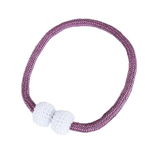 WANGSHAOWEI Vorhang Raffhalter Magnetische Vorhang-Raffhalter, Perlenkugel-Schnalle, Vorhang-Wohnkultur, Vorhang-Webclips, Seilgurthalter, Fensterbehandlungszubehör Gardinenhalter(Purple,1PC) von WANGSHAOWEI