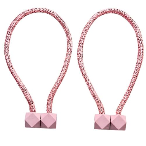 WANGSHAOWEI Vorhang Raffhalter Magnetische Vorhangbinder, Seilhalterungen, Schnallenclips, Zubehörstangen, Accessoires, Hakenhalter, Wohndekoration, Bindeseil Gardinenhalter(Pink,1PC) von WANGSHAOWEI