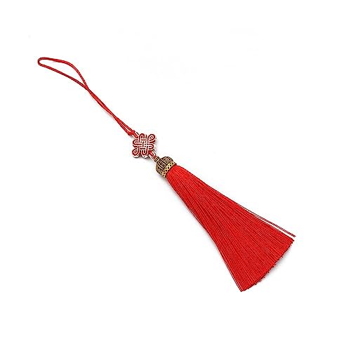 WANGSHAOWEI Vorhang Raffhalter Seidenquasten Fransen Nähen Bang Quaste Trim Mit Perlen Anhänger Quasten for DIY Vorhänge Schlüssel Lesezeichen Bekleidungs ​​Zubehör Gardinenhalter(19,1pc) von WANGSHAOWEI