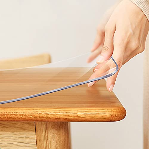 WANGTIAN Stilvoll und hell, transparente PVC-Tischdecke, Schutz für Fernsehtische/Restauranttische, durchsichtiger Tischschutz, fettabweisende/rutschfeste/wasserdichte Schreibtischunterlage, 60° abge WANGTIAN Stilvoll und hell, transparente PVC-Tischdecke, Schutz für Fernsehtische/Restauranttische, durchsichtiger Tischschutz, fettabweisende/rutschfeste/wasserdichte Schreibtischunterlage, 60° abge von WANGTIAN