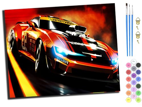 WANGXIAO Malen Nach Zahlen,DIY Handgemalt Ölgemälde,3 Pinseln und Vorgedruckt Leinwand,Ölgemälde,Festival Geschenk Home Deko,40x50cm,RennautoAdvanced Car Auto,mit Rahmen WANGXIAO Malen Nach Zahlen,DIY Handgemalt Ölgemälde,3 Pinseln und Vorgedruckt Leinwand,Ölgemälde,Festival Geschenk Home Deko,40x50cm,RennautoAdvanced Car Auto,mit Rahmen von WANGXIAO