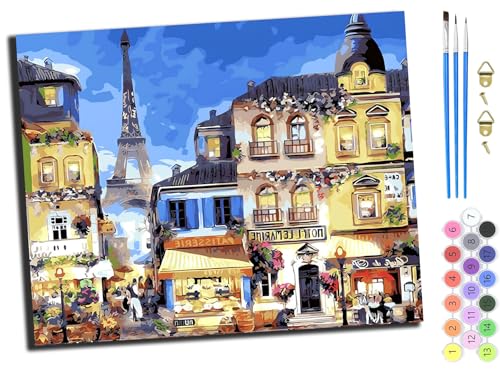 WANGXIAO Malen Nach Zahlen,DIY Handgemalt Ölgemälde,3 Pinseln und Vorgedruckt Leinwand,Ölgemälde,Festival Geschenk Home Deko,40x50cm,Warme Stadt,mit Rahmen WANGXIAO Malen Nach Zahlen,DIY Handgemalt Ölgemälde,3 Pinseln und Vorgedruckt Leinwand,Ölgemälde,Festival Geschenk Home Deko,40x50cm,Warme Stadt,mit Rahmen von WANGXIAO