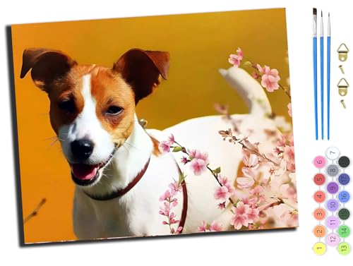 WANGXIAO Malen nach Zahlen Erwachsene,DIY Bastelset Handgemalt Ölgemälde Kit Mit 3,Pinseln und Acrylfarbe leinwand Kit,Geschenkideen,40x50 cm,jack russell terrier tier haustier hund,mit Rahmen WANGXIAO Malen nach Zahlen Erwachsene,DIY Bastelset Handgemalt Ölgemälde Kit Mit 3,Pinseln und Acrylfarbe leinwand Kit,Geschenkideen,40x50 cm,jack russell terrier tier haustier hund,mit Rahmen von WANGXIAO
