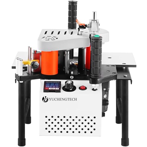 Tragbare Kantenanleimmaschine, Kantenanleimmaschine Für Die Holzbearbeitung, Mit Geschwindigkeitsregelung, Gerader, Gebogener Kantenanleim Zum Doppelseitigen Kleben, Breite 8-60mm, Dicke 0,3-3mm,White von WANGYYDS