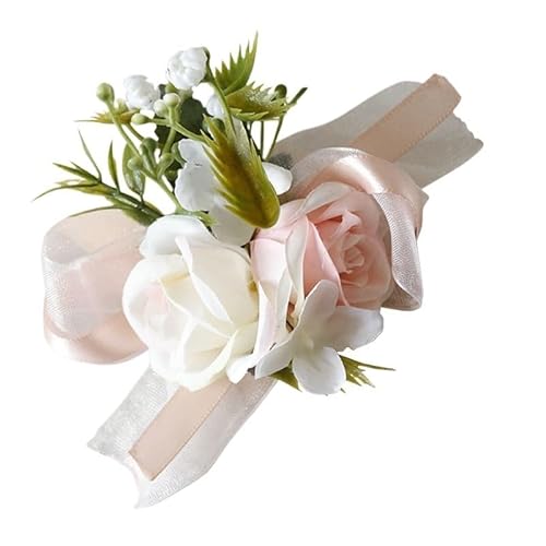 WANGZEYU Blumenarmband 1 Stück Blumen-Ansteckblume for das Handgelenk Boutonniere(D) von WANGZEYU