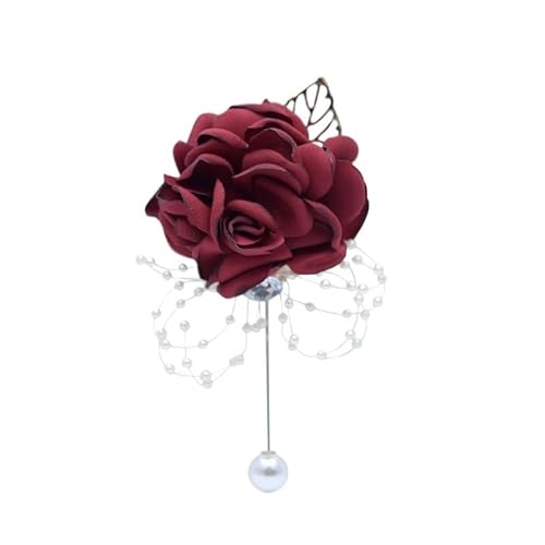 WANGZEYU Blumenarmband 1PC Mädchen Brautjungfer Handgelenk Blume Hochzeit Prom Party Corsage Armband Stoff Hand Blume Versorgung Boutonniere(09) von WANGZEYU