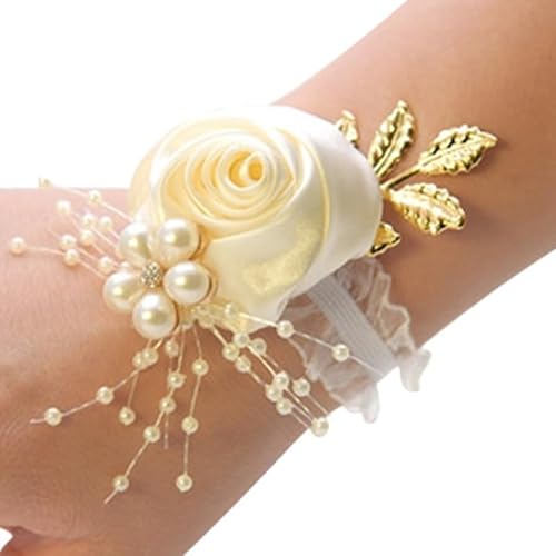 WANGZEYU Blumenarmband 2 Stücke Handgelenk Blume Boutonniere(B) von WANGZEYU