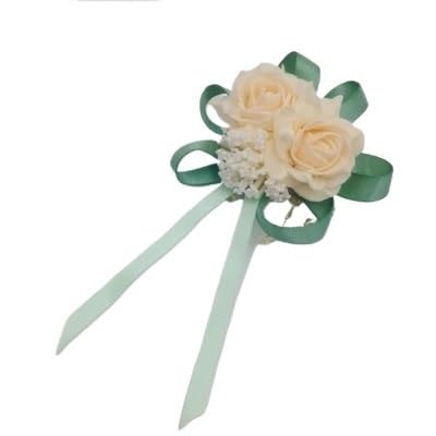 WANGZEYU Blumenarmband 3 Stücke Handgelenk Blume Boutonniere(Green) von WANGZEYU