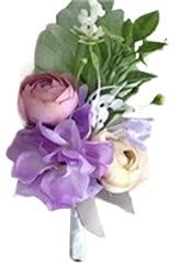 WANGZEYU Blumenarmband Armbänder Künstliche Seidenblumen Bräutigam Boutonniere Mann Braut Handgelenk Corsage Frauen Party Dekor Boutonniere(Purple Corsage) von WANGZEYU