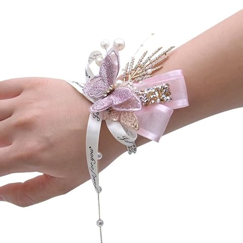 WANGZEYU Blumenarmband Blumen-Ansteckblume fürs Handgelenk Boutonniere(Wrist Corsage B) von WANGZEYU