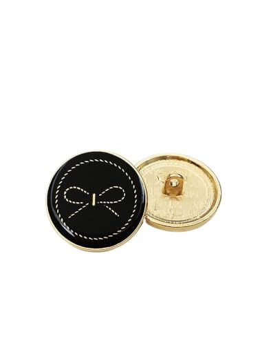 WANGZEYU KnöPfe 6 Stück 15mm-25mm Metallknopf for Kleidung Gold Dekoration Nähknöpfe Handarbeit DIY Damen Mantel Zubehör Buttons(Gold Black,17.5mm6pcs) von WANGZEYU