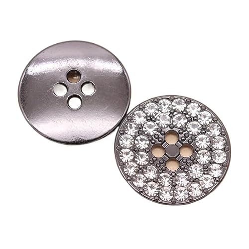 WANGZEYU KnöPfe 6 Stück runde Metallknöpfe mit Rautenmuster, Mantelknöpfe, Vier-Augen-Knöpfe, Bekleidungszubehör Buttons(NB-2-145-1,25.0 MM) von WANGZEYU