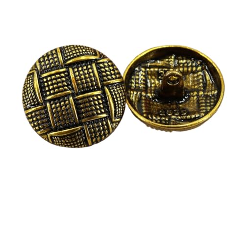 WANGZEYU KnöPfe Metallknopf 10 Stücke Gold Farbe Pullover Mantel Dekoration Hemdknopf Zubehör DIY Buttons(JS-0594,22mm) von WANGZEYU