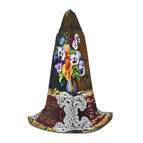 WANLON Flower Diamond Painting Hooded Cloak - Perfect for Role Play Costume Cosplay - Ideal for Christmas, Halloween, Easter, Carnival Party von WANLON