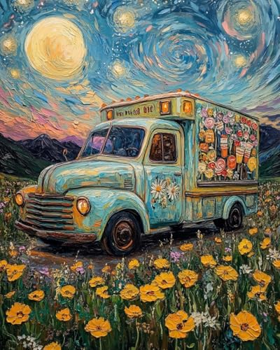 WANMIU Malen nach Zahlen Erwachsene Retro-Auto im Blumenfeld Paint by Numbers Adult DIY Handgemalt Ölgemälde Mit 3 - Pinseln und Acrylfarbe knitterfreie leinwand Kit - 40 X 50 CM WANMIU Malen nach Zahlen Erwachsene Retro-Auto im Blumenfeld Paint by Numbers Adult DIY Handgemalt Ölgemälde Mit 3 - Pinseln und Acrylfarbe knitterfreie leinwand Kit - 40 X 50 CM von WANMIU