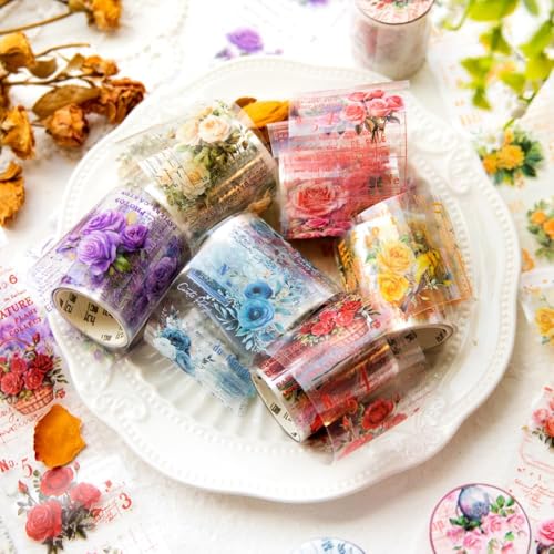 WANSHI 6 pcs Decorative Adhesive Tapes Cartoon Frame PET Tape Great for Bullet Journal Supplies, Arts, Scrapbook, DIY Crafts, Planners (A1) von WANSHI