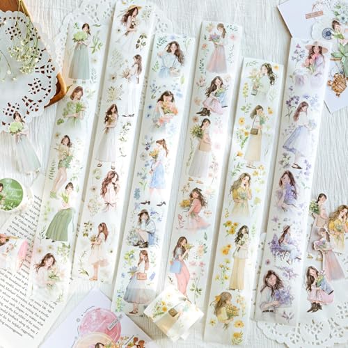 WANSHI 6 pcs Decorative Adhesive Tapes Cartoon Frame PET Tape Great for Bullet Journal Supplies, Arts, Scrapbook, DIY Crafts, Planners (B) von WANSHI