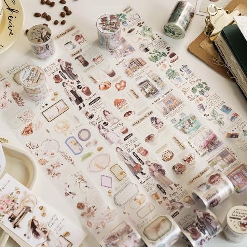 WANSHI 6 pcs Decorative Adhesive Tapes Cartoon Frame PET Tape Great for Bullet Journal Supplies, Arts, Scrapbook, DIY Crafts, Planners (G1) von WANSHI