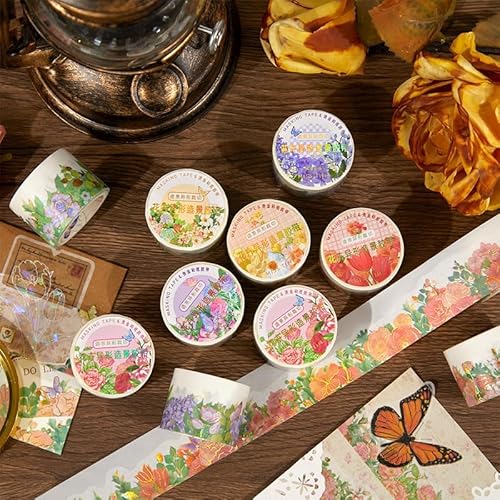 WANSHI 6 pcs Decorative Adhesive Tapes Cartoon Frame PET Tape Great for Bullet Journal Supplies, Arts, Scrapbook, DIY Crafts, Planners (H1) von WANSHI