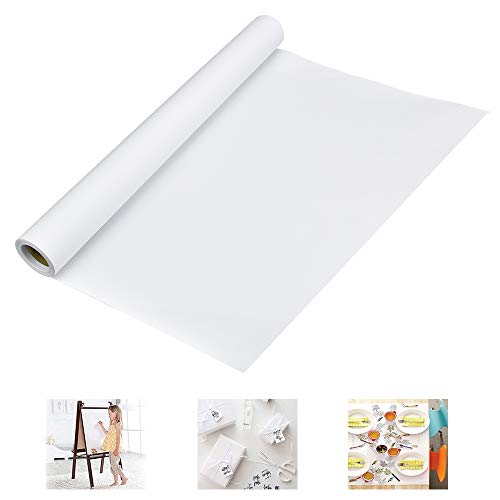 WANTOUTH 1 Rolle Zeichenpapierrolle Weiß Papierrolle Malen Zeichnen 44 cm Breit 10m Lang Zeichenpapier Skizzenpapier Rolle Kinder 70g/qm Skizzenrolle Kunst Handwerk Malpapier für Studenten Malen von WANTOUTH