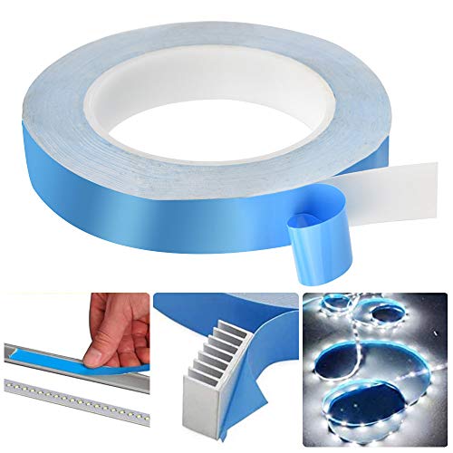 WANTOUTH Thermisches Klebeband Wärmeleitendes Doppelseitiges Klebeband Wärmeleitendes Kühlendes Band Blau Selbstklebend Wärmeleitband Tape für integrierte Schaltungen, Kühlkörper LED, 25m x 20mm von WANTOUTH