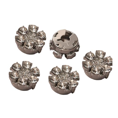 5Pcs Knopfabdeckungen Strass, Strass-Knöpfe Abdeckung, Ärmelknöpfe Mit Blumenmuster Dekorative Knopfabdeckungen Abnehmbare Hemdknopfclips, Bekleidungszubehör (5*A) von WANWEN