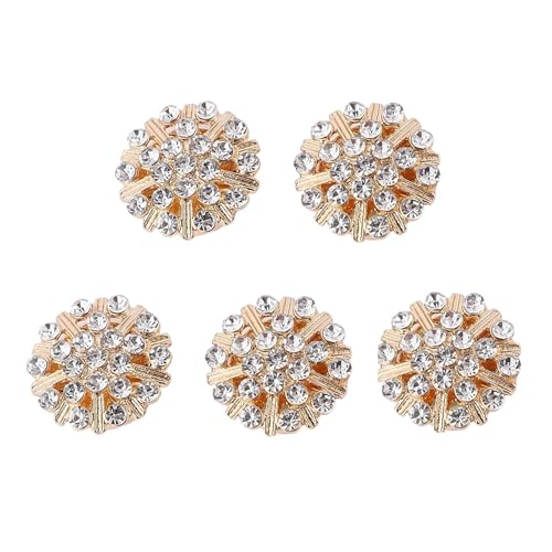 5Pcs Knopfabdeckungen Strass, Strass-Knöpfe Abdeckung, Ärmelknöpfe Mit Blumenmuster Dekorative Knopfabdeckungen Abnehmbare Hemdknopfclips, Bekleidungszubehör (5*C) von WANWEN