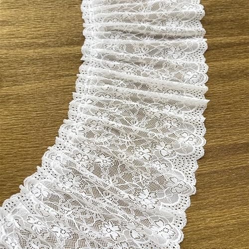 WANYI 1 Yard 25cm Breit Spitzenband Rüschen Spitzenborte Vintage Spitzenbordüre Dekoband Elastan Nylon Spitzenstoff Spitze DIY Nähzubehör fur Rüschenkragen Blume Rock Basteln Kleidungsstück(Stil 1) von WANYI