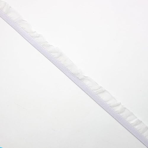 WANYI 10 Yards 1.5cm Breite Spitzenband Elastizität Spitze Rüschen Bordüre Stoff Vintage Spitzenbordüre Chiffon Kantenbesatz für Unterwäsche Socken Puppenkleidung Basteln Handwerk(Weiß) von WANYI