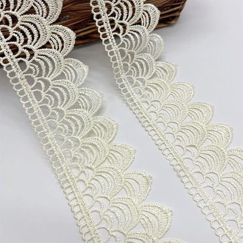 WANYI 10 Yards Vintage Spitzenband Spitze Meterware Borten und Bänder zum Nähen Bunt Spitzenstoff Dekoband Spitzenborte für Handwerk Dekoration Scrapbooking Kragen Nähen(6CM-Beige) von WANYI