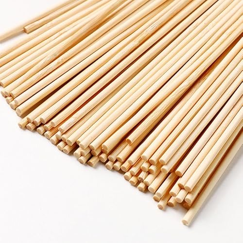 WANYI 100 Stück Holzstäbchen Holzstäbe zum Basteln, Holzstab Rundholz 3mmx200mm Länge Rundhölzer Holzstange Bastelstäbe für DIY Handwerk Basteln Dekoration von WANYI