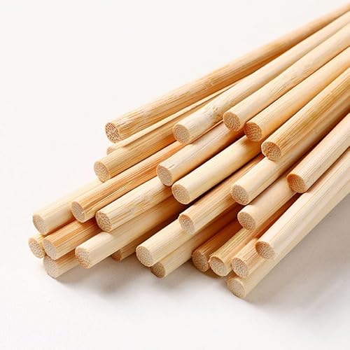 WANYI 100 Stück Holzstäbchen Holzstäbe zum Basteln, Holzstab Rundholz 5mmx100mm Länge Rundhölzer Holzstange Bastelstäbe für DIY Handwerk Basteln Dekoration von WANYI