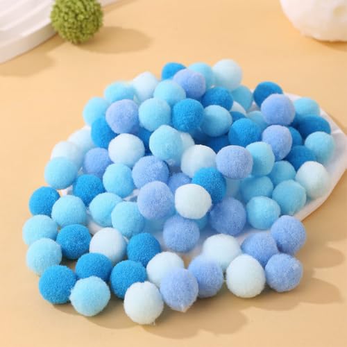 WANYI 1000 Stück 1.5CM Pompons zum Basteln Weihnachts Bunt Filzkugeln Pompom Mini Pom Pom Bommel Plüsch Bälle für DIY Kreative Handwerk Girlanden Kleidung Geburtstag Weihnachten Hochzeit (Blau) von WANYI