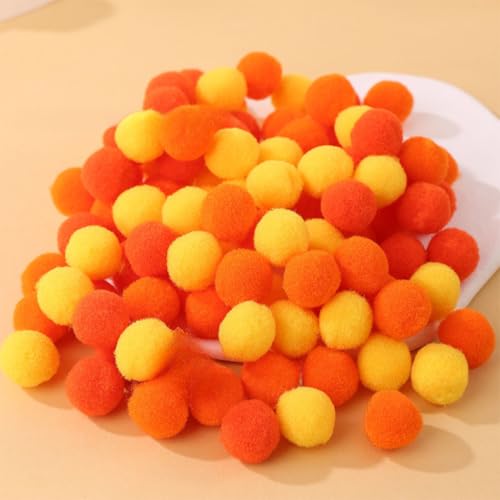 WANYI 1000 Stück 1.5CM Pompons zum Basteln Weihnachts Bunt Filzkugeln Pompom Mini Pom Pom Bommel Plüsch Bälle für DIY Kreative Handwerk Girlanden Kleidung Geburtstag Weihnachten Hochzeit (Orange) von WANYI