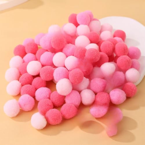 WANYI 1000 Stück 1.5CM Pompons zum Basteln Weihnachts Bunt Filzkugeln Pompom Mini Pom Pom Bommel Plüsch Bälle für DIY Kreative Handwerk Girlanden Kleidung Geburtstag Weihnachten Hochzeit (Rosa) von WANYI