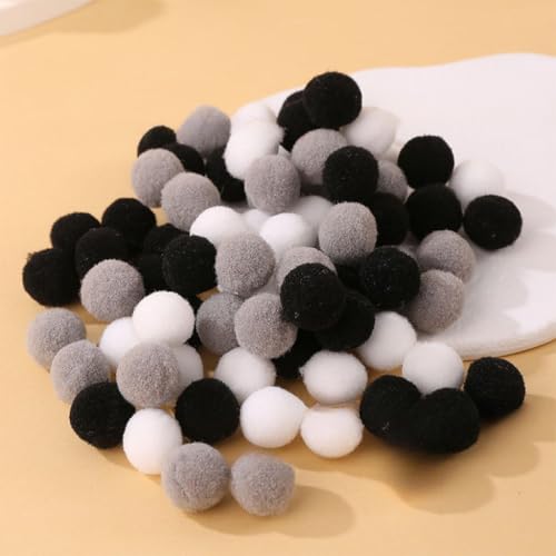 WANYI 1000 Stück 1.5CM Pompons zum Basteln Weihnachts Bunt Filzkugeln Pompom Mini Pom Pom Bommel Plüsch Bälle für DIY Kreative Handwerk Girlanden Kleidung Geburtstag Weihnachten Hochzeit (Schwarz) von WANYI