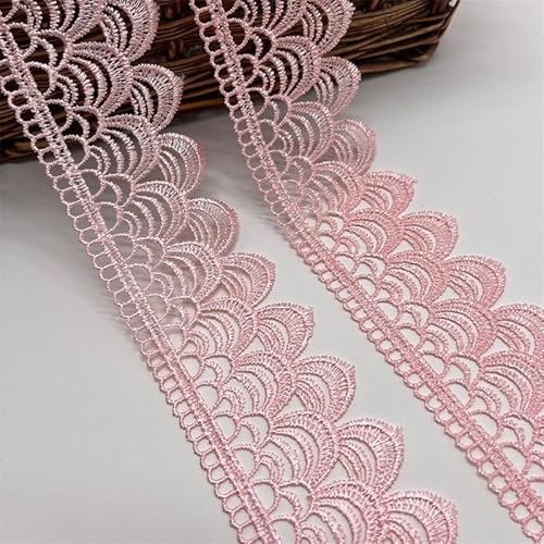 WANYI 15 Yards Vintage Spitzenband Spitze Meterware Borten und Bänder zum Nähen Bunt Spitzenstoff Dekoband Spitzenborte für Handwerk Dekoration Scrapbooking Kragen Nähen(6CM-Rosa) von WANYI