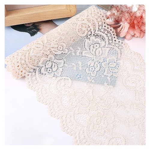 WANYI 15CM Spitzenband 1M 3M 5M 10M Elastisch Spitzenborte Vintage Spitzenbordüre Dekoband Zierband Borten Bänder zum Nähen für DIY Kleidung Handwerk Hochzeit Tischdeko Geschenkbox von WANYI