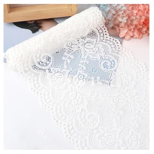 WANYI 15CM Spitzenband 1M 3M 5M 10M Elastisch Spitzenborte Vintage Spitzenbordüre Dekoband Zierband Borten Bänder zum Nähen für DIY Kleidung Handwerk Hochzeit Tischdeko Geschenkbox von WANYI